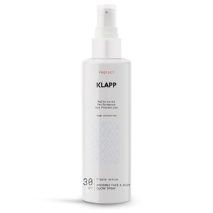 Products: Triple Action Invisible Face & Body Glow Spray SPF30 Klapp Skincare NZ