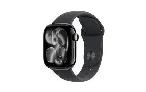 Grade 1: APPLE WATCH SERIES 11 GPS + CELLULAR 42MM - JET BLACK ALUMINIUM CASE WITH BLACK SPORT BAND - S/M - GRADE 1