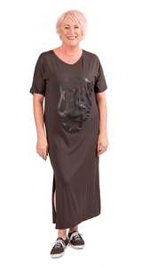 Squiggle dress - green/black