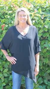 Samples Last Ones: Reversible Drape top - Black