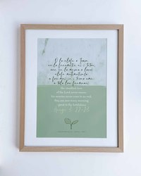 Leikos: Lamentations 3:22-23 - Green Pastures - Steadfast Love of the Lord, Samoan (Natural) A3