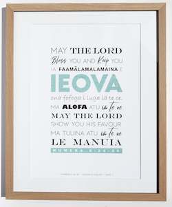 A3 Frames: Numbers 6:24-26 - Samoan/English: Blessing on You (Natural) A3