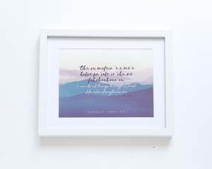 Tongan: Philippians 4:13 - Tongan: I can do all things - Mountains (White) Table Top