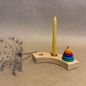 Decorations: RAINBOW STACKING TOWER ~ CELEBRATION RING DECORATION ~ GRIMMS