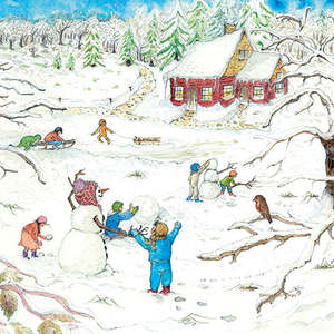 Seasons: EENTJE VAN MARGO ~ RED COTTAGE WINTER SILHOUETTE ~ TOVERLUX