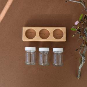 WOODEN PAINT TRAY SET ~ 3 HOLES