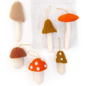 MUSHROOMS ~ FELT HANGING DECORATIONS ~ MUSKHANE