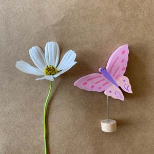 DELUXE PINK BUTTERFLY HANDPAINTED ~ CELEBRATION RING DECORATION ~ GRIMMS