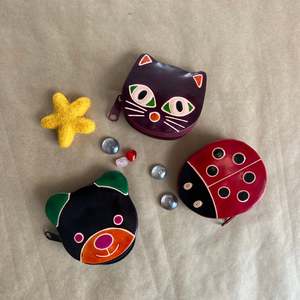 Home Play: KIDS COIN PURSE ~ LADYBIRD / CAT / BEAR ~ LEATHER