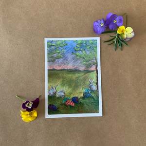 Easter: EASTER BUNNIES POSTCARD ~ MARGARET HUNT