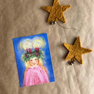 Winter: SAINT LUCIA'S ADVENT WREATH ~ POSTCARD ~ MARJAN VAN ZEYL