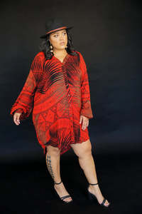 Nuuuli Collection: NU'UULI L/S BUTTON DRESS TDSH001