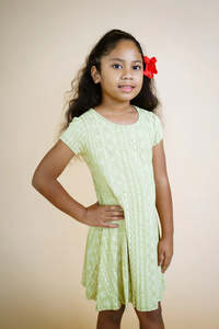 SOSE MALU GIRLS SKATER DRESS CREAM- TD803