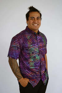 Mens Short Sleeve Shirt: MIKA 4-WAY STRETCH TANOA SHIRT- SS2765 FB1175
