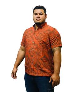 Afiamalu Collection: AFIAMALU 4WAY STRETCH SHIRT TS4WS011- RUST