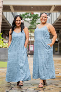 Dresses: DENIM SAFUNE MAXI DRESS TH010