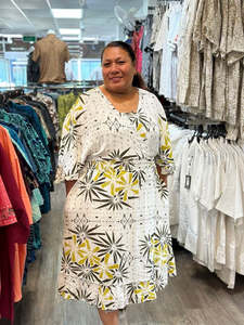 Dresses: PELE PAEPAE DRESS TD206 WHITE