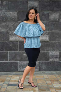 DENIM PELE OFF SHOULDER TOP TT133