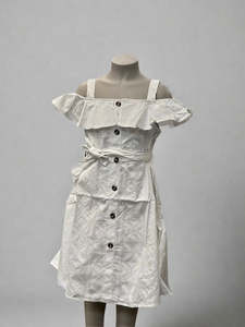 GIRL'S DRESS IOANA-LG1643 WHITE