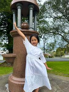 GIRL'S FLOURI DRESS - LG1641 WHITE