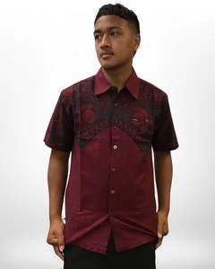 TANOA MENS SHIRT  MATAGI- SS2069 SCARLET RED