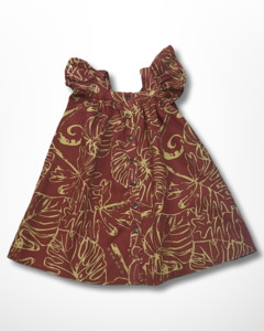 Kids Sale: OLOSEGA FLUTTER SLEEVE GIRL'S DRESS BURGDANY