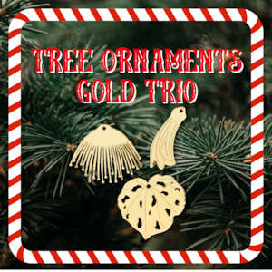 Christmas Tree Ornaments - Gold Trio