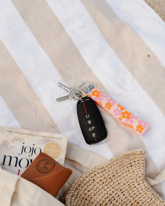 Tap 2 0 Accessories: Floral Pink Wristlet Keychain (KIKI & CO)