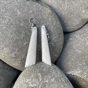 Beef Bone Carvings: Bone Earrings