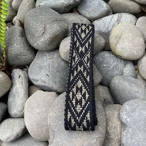 Korowai Cloak: Black with Gold Thread Pātiki