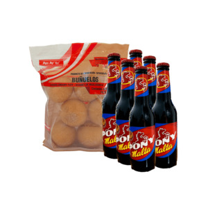6 Pack Pony Malta + Buñuelos Pan Pa’ Ya Combo