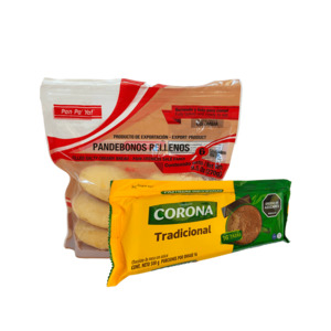 Products: Stuffed Pandebonos & Chocolate Corona Combo