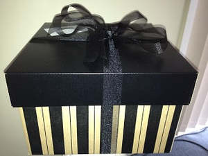 A Black & Natural Striped Gift Box - Small (Fill with your own selection of products)