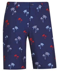 Products: Palm Tree Cool-Stretch Men’s Golf Shorts (Blue) Tattoo Golf