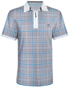 Products: HT Plaid Cool-Stretch Men’s Golf Shirt (Blue/Grey) Tattoo Golf
