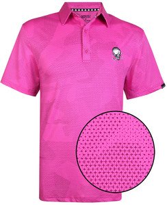 Rogue Cool-Stretch Men’s Golf Shirt (Pink) Tattoo Golf