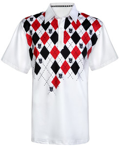 Products: Monster Cool-Stretch Golf Shirt (White) Tattoo Golf
