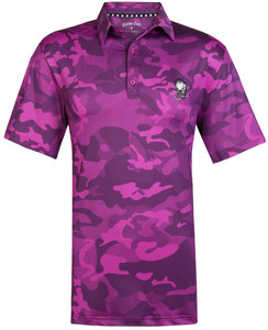 Camo X Cool-Stretch Golf Shirt (Purple) Tattoo Golf
