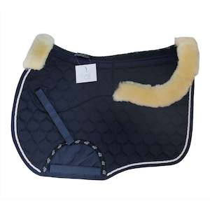 Saddle Blankets Pads: Carousel Full Rolled Edge Lambskin Jump Square
