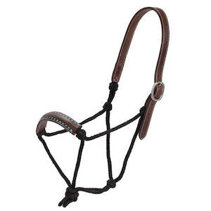 Halters Leads: Fort Worth Hosa Leather Rope Halter