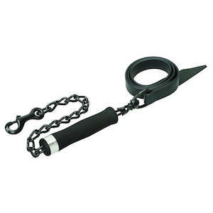 Halters Leads: Weaver Kirk Stierwalt Sure Hand Lead Black w/Black Chain