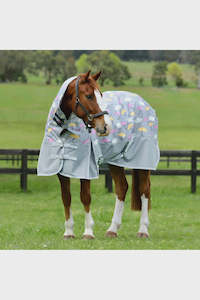 Rugs: Weatherbeeta Comfitec Essential Combo Neck Lite Plus Pink/Yellow Umbrella Print