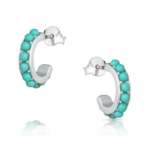 Jewwellery: Montana Silversmiths Studded In Turquoise Mini Hoop Earrings