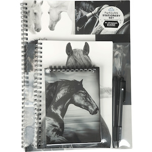 Homeware: Stationery Set - Black & White Horses