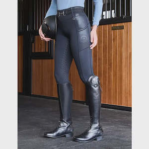 Breeches: Dublin Form Black Shine Riding Tights