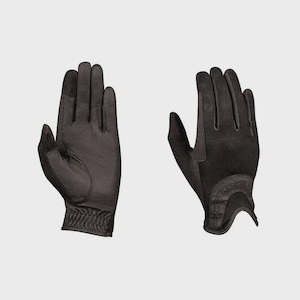 Gloves: Dublin Pull On Glitter Mesh Black Riding Gloves
