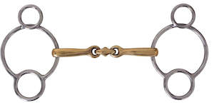 Bits: Platinum German Silver 3 Ring Gag with Lozenge