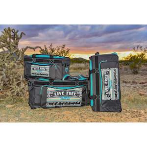 Cowgirl Hardware Live Free Serape Gear Bags in Grey and Turquoise