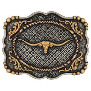 Belts Buckles: Montana Silversmiths Framed Longhorn Buckle