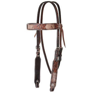 Circle Y Distressed Hair On Hide Browband Headstall